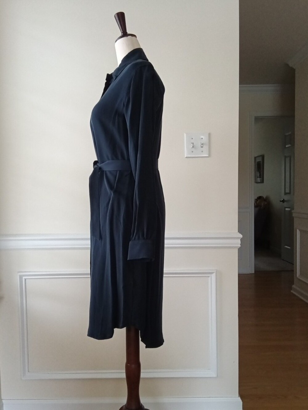 Brooks Brothers Dark Navy Button-Front Dress - Picture 3 of 7